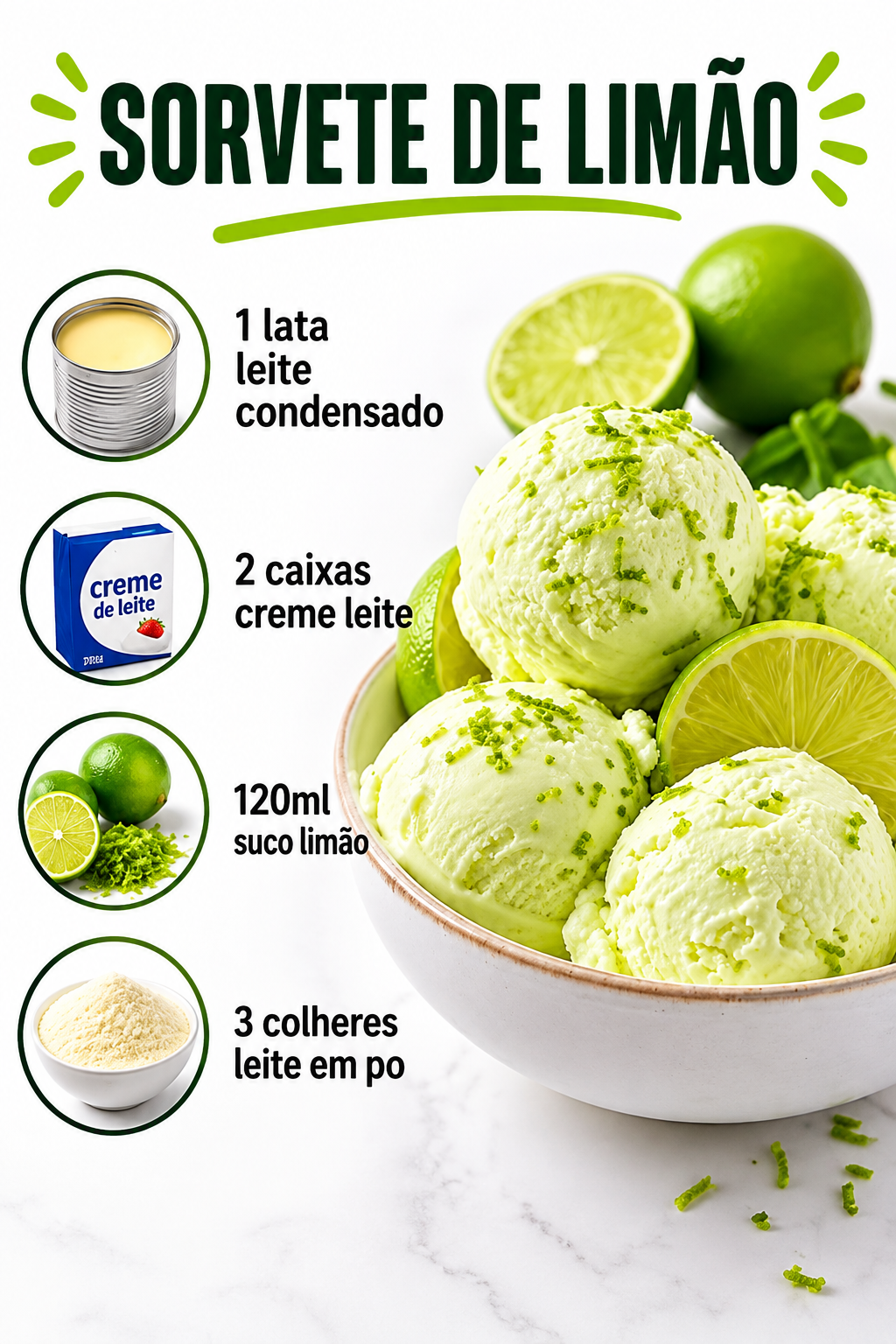 SORVETE DE LIMÃO CREMOSO