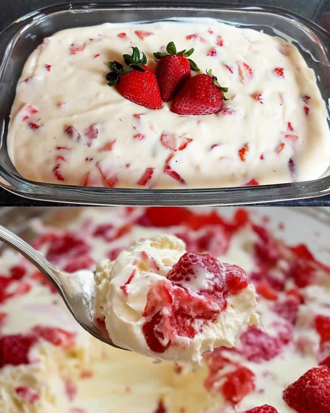 Creme gelado de morango