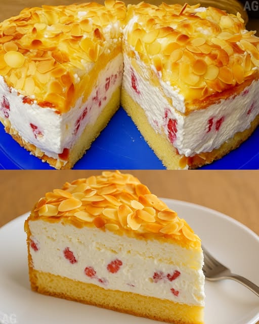 Torta de Framboesa com Amêndoas