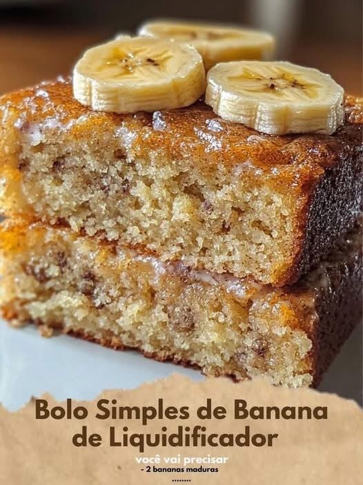 Bolo de Banana de Liquidificador