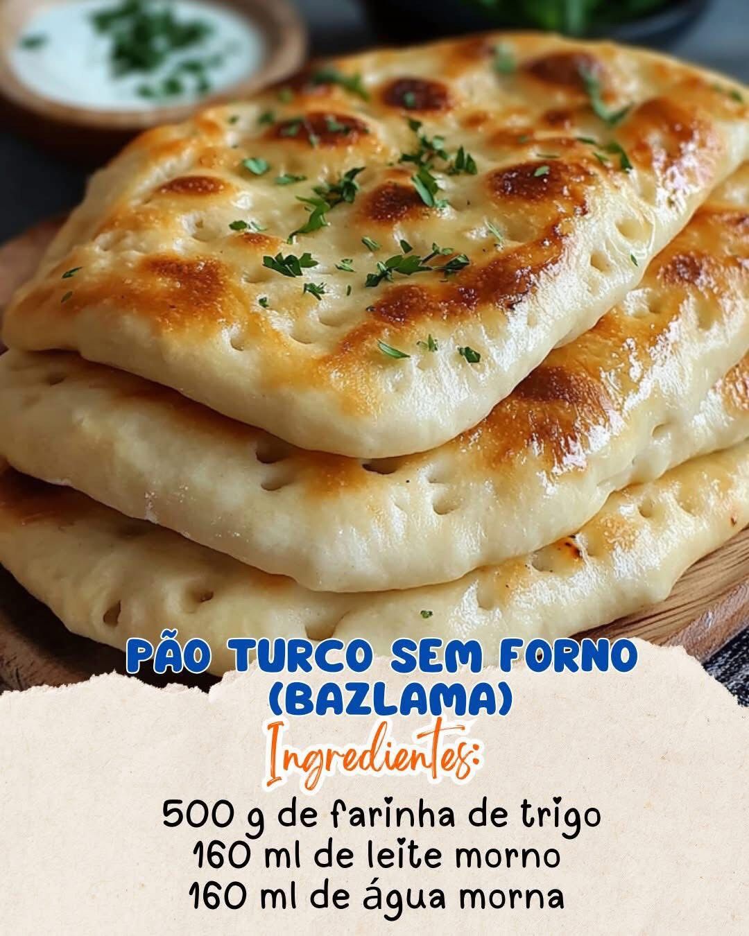 Pão Turco sem Forno