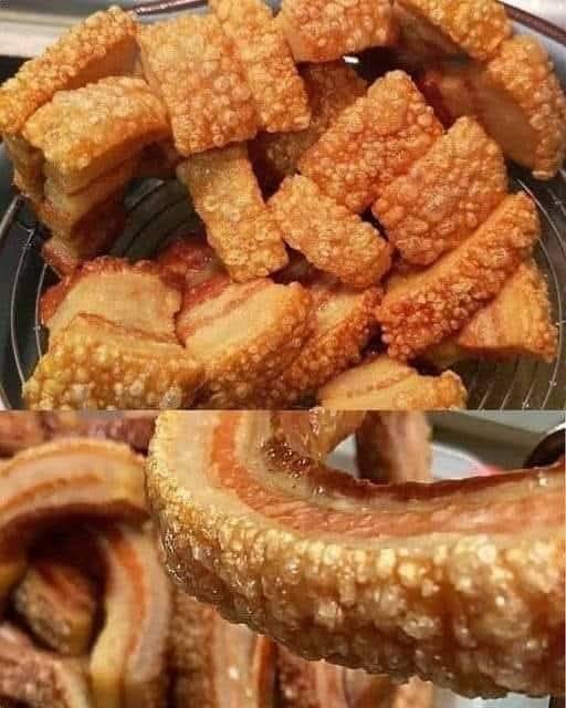 Torresmo feito com vinagre