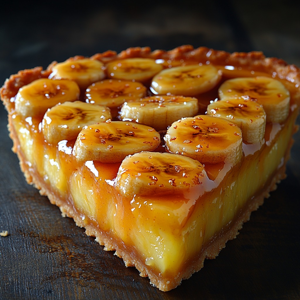 Torta de Banana Caramelada com Creme de Abacaxi e Coco