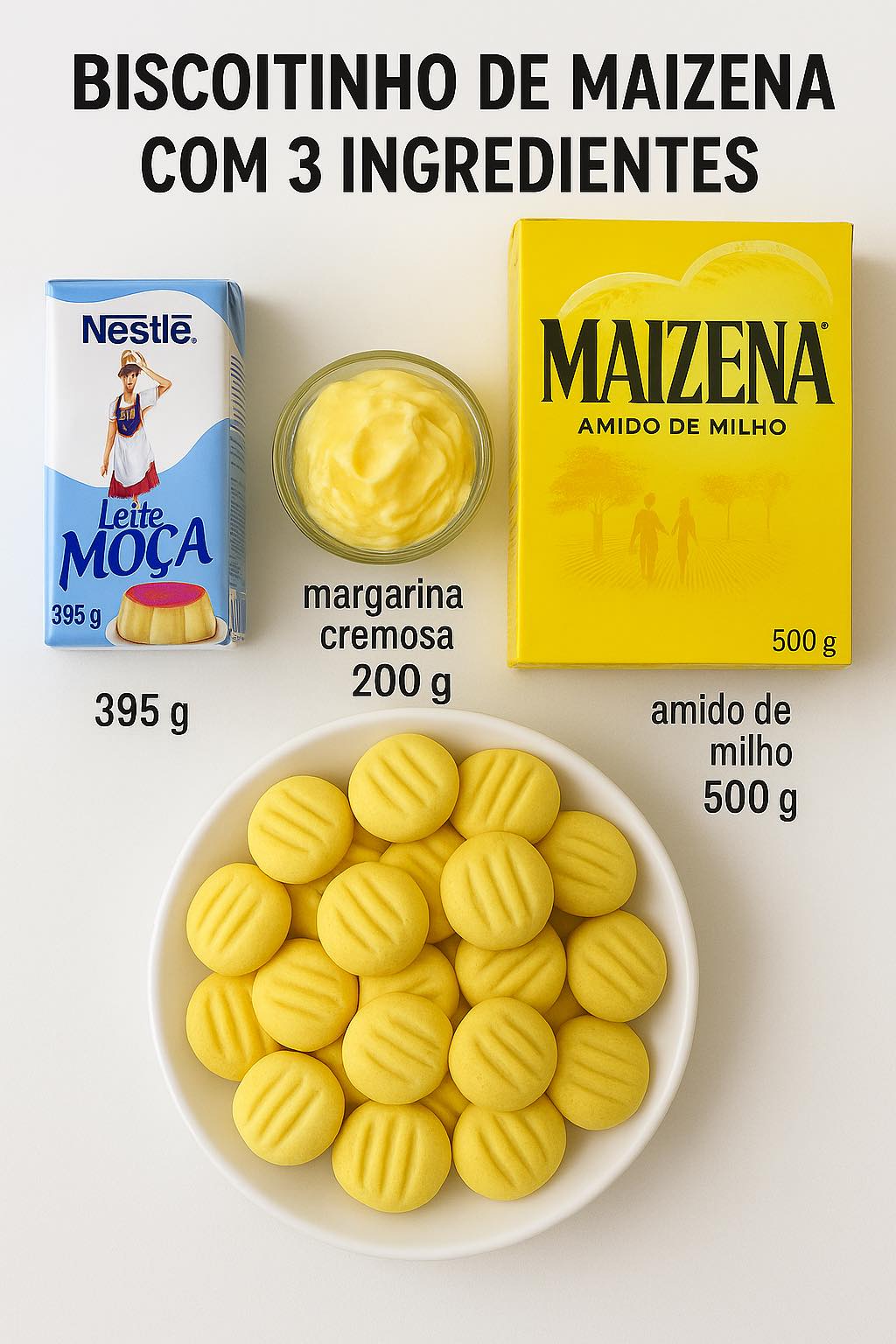 Biscoitinho de Maizena com 3 Ingredientes