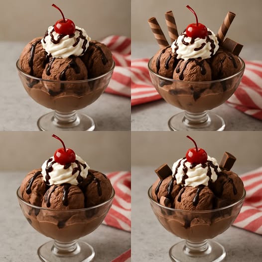 Sundae Caseiro de Chocolate com Ganache Cremosa