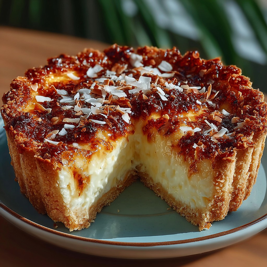 Torta de Coco com Doce de Leite e Amêndoas