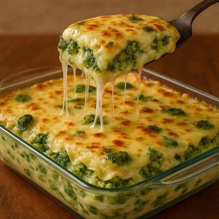 Lasanha de brócolis e molho branco