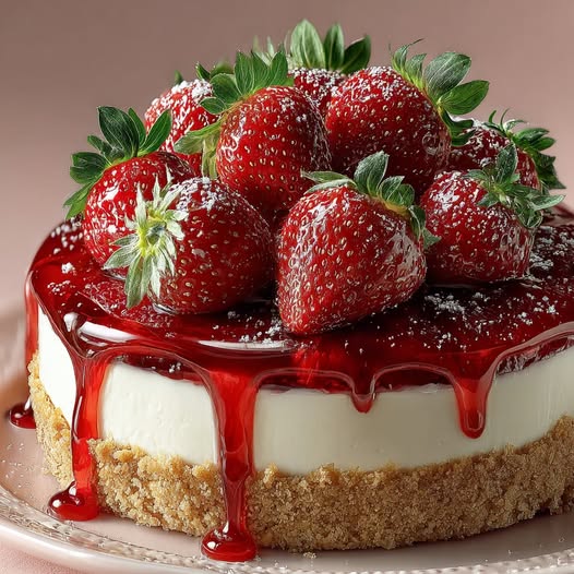 Torta de Morango com Leite Condensado e Biscoito Maizena