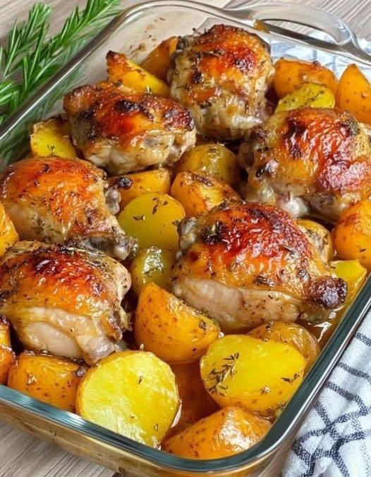 Frango assado com Batatas ao Forno