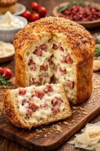 Panetone Salgado de Calabresa com Catupiry  e Parmesão