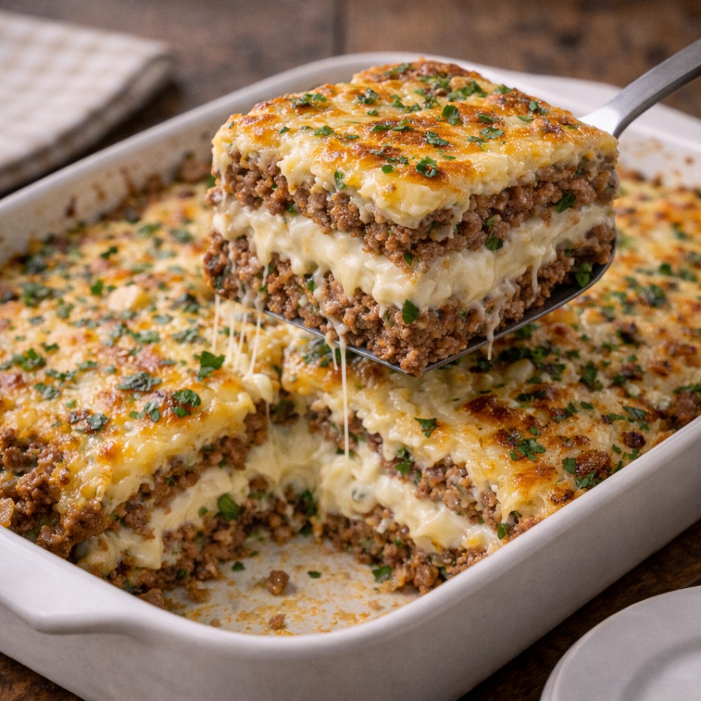 carne moída recheada com batata