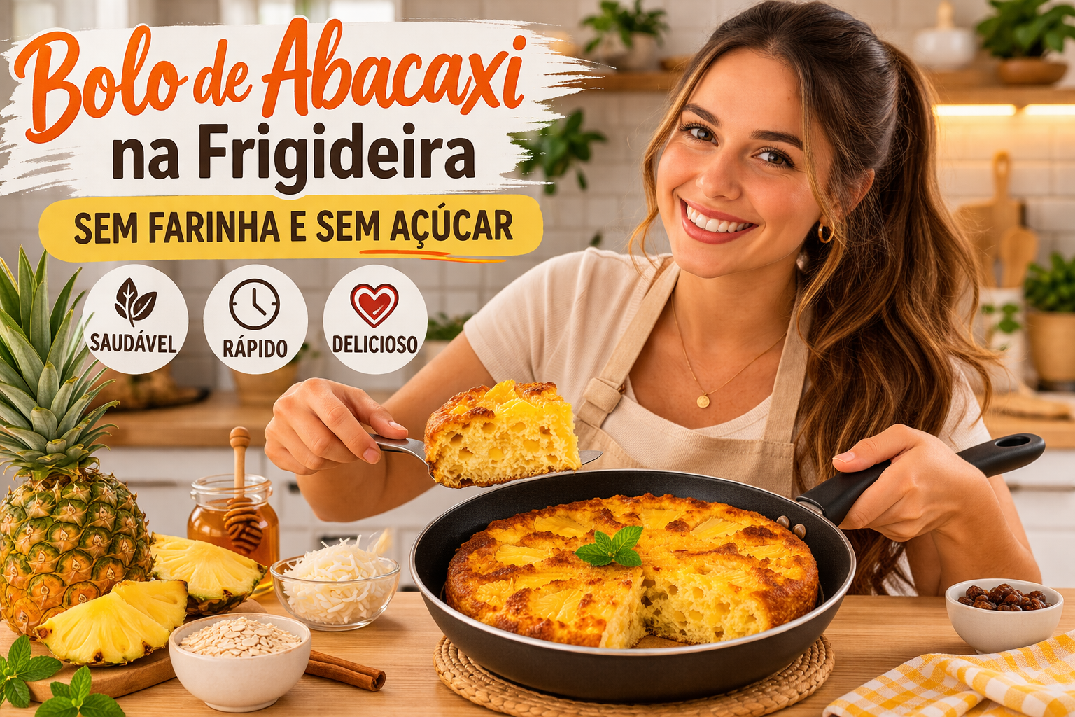 Bolo de Abacaxi na Frigideira
