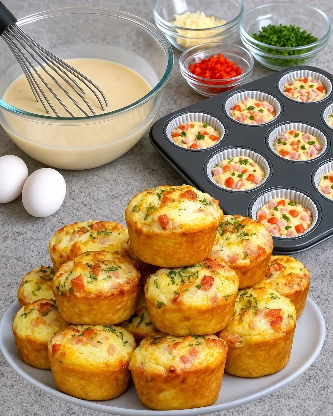 Muffin Salgado de Presunto e Queijo