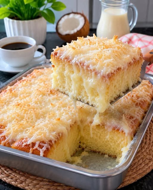 Pão de Forma com Cobertura de Coco Super Cremoso