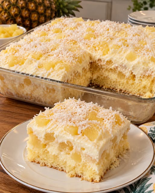 Bolo Gelado de Abacaxi com Creme