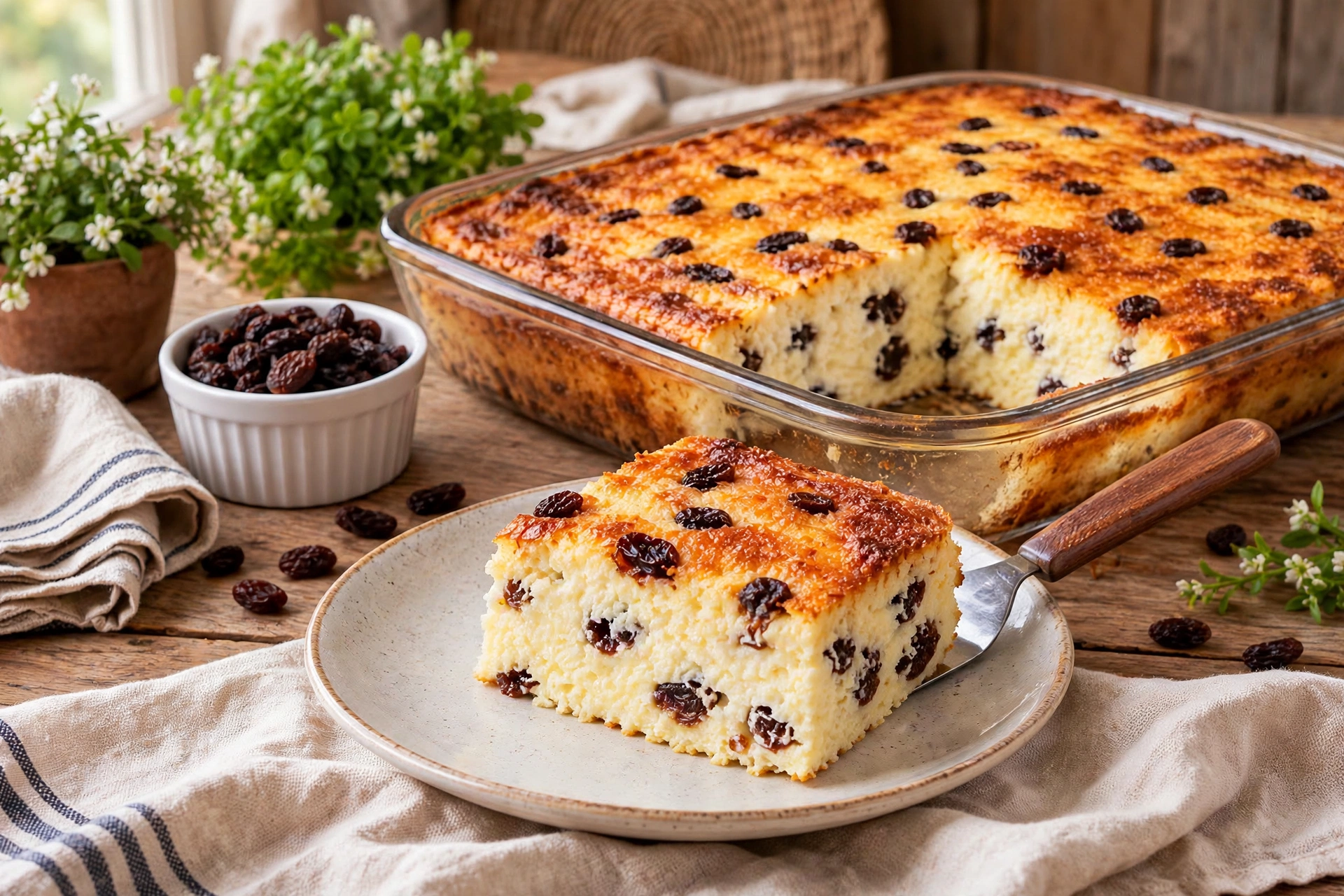 Torta de Ricota com Uva Passa