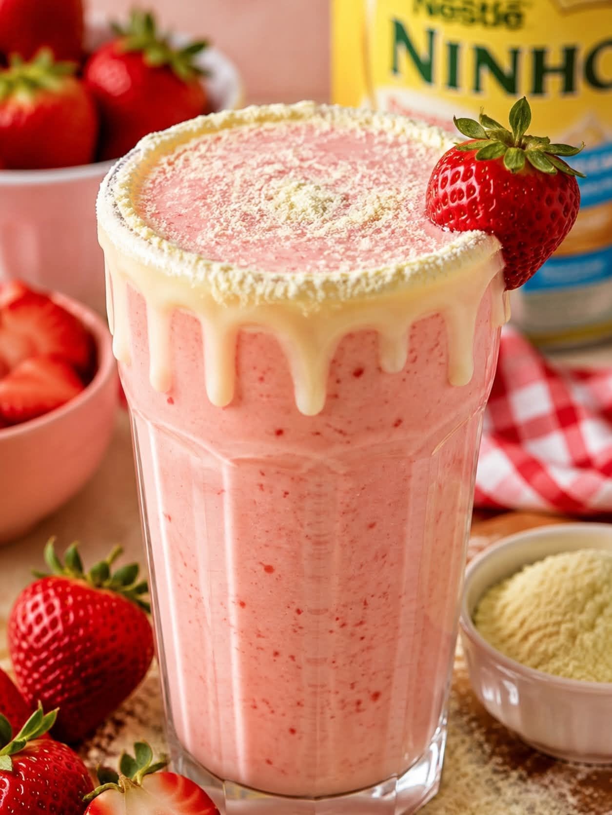 milk shake de morango