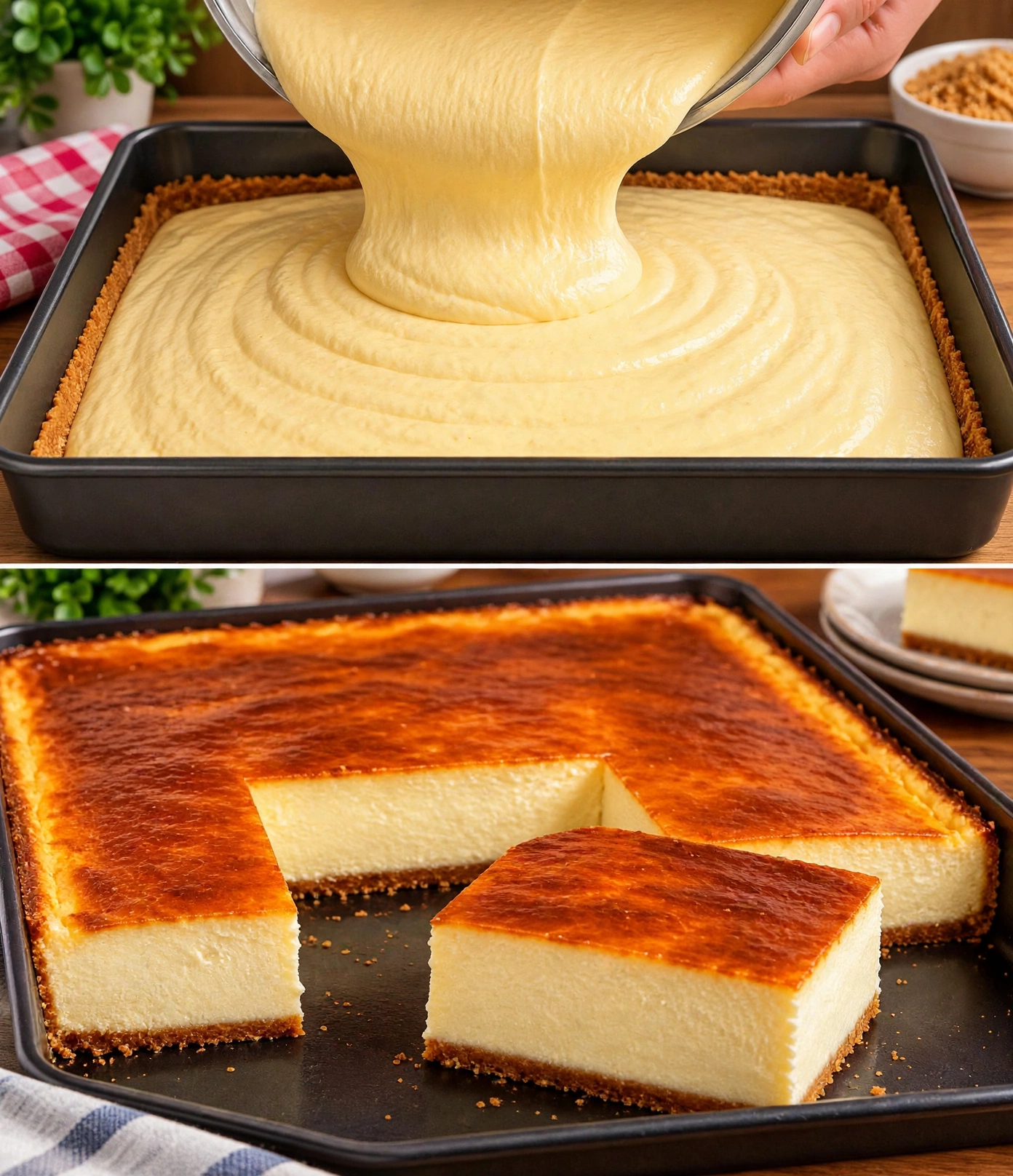 Bolo de Queijo com Pudim de Baunilha