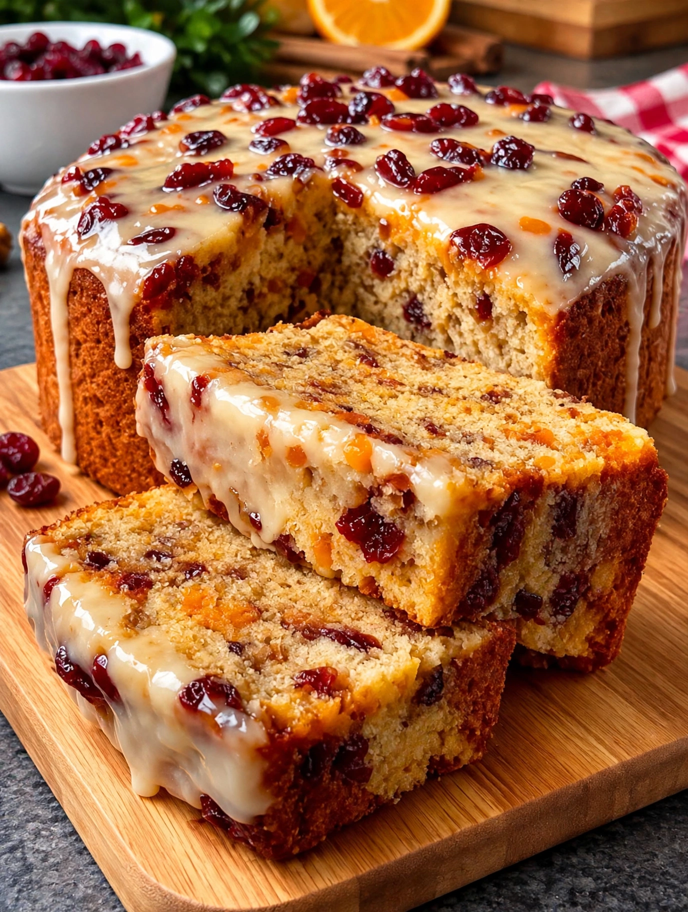 Bolo De Frutas Com Laranja e Cobertura Cremosa